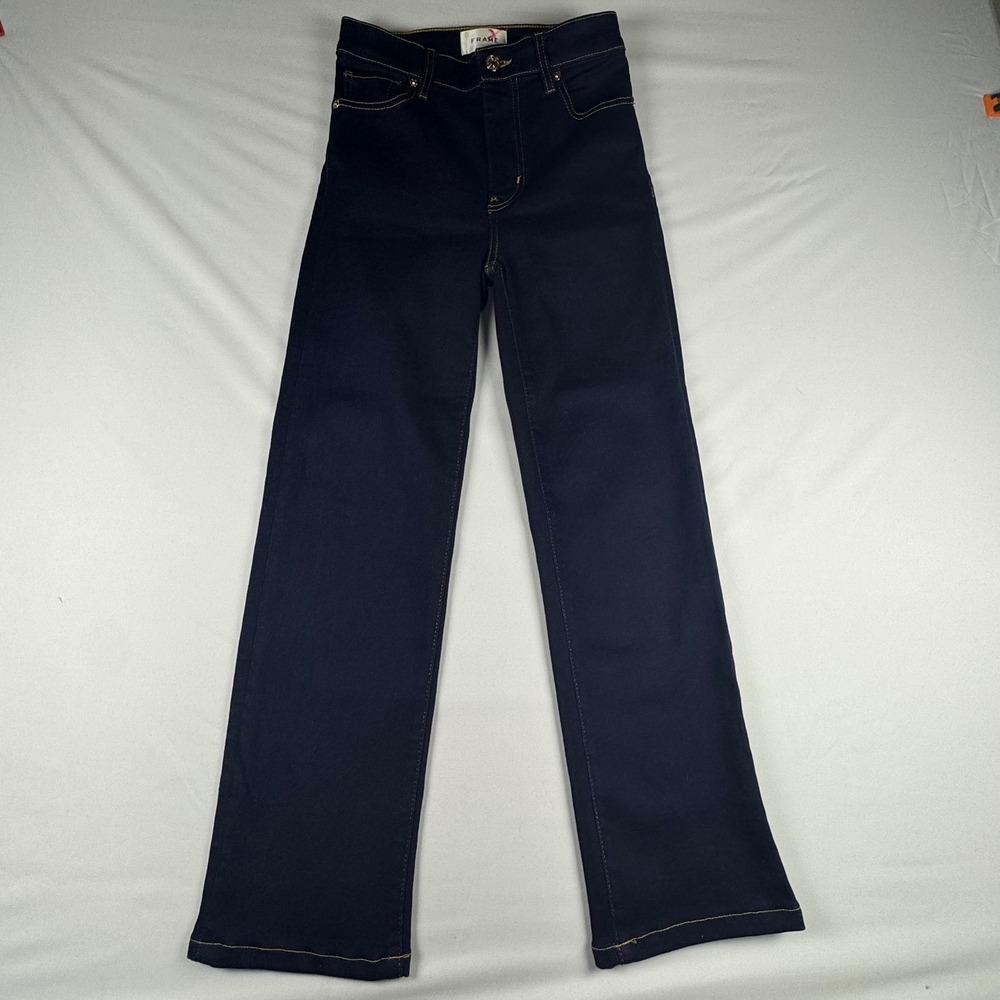 Frame Le Sleek Straight Jeans Stargirl‎ Dark Indigo High Rise  LSLS243 Size 25